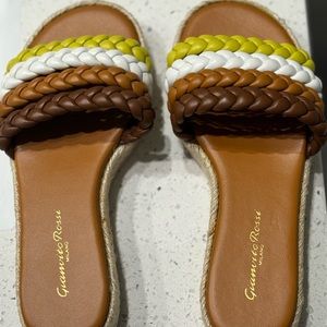 Gianvito Rossi Marbella Braided Leather Espadrille Slides